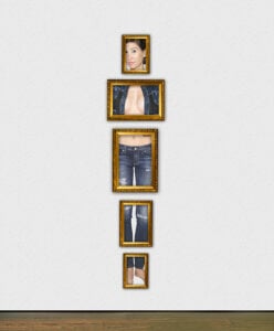 Magritte Girl in Gold Frames