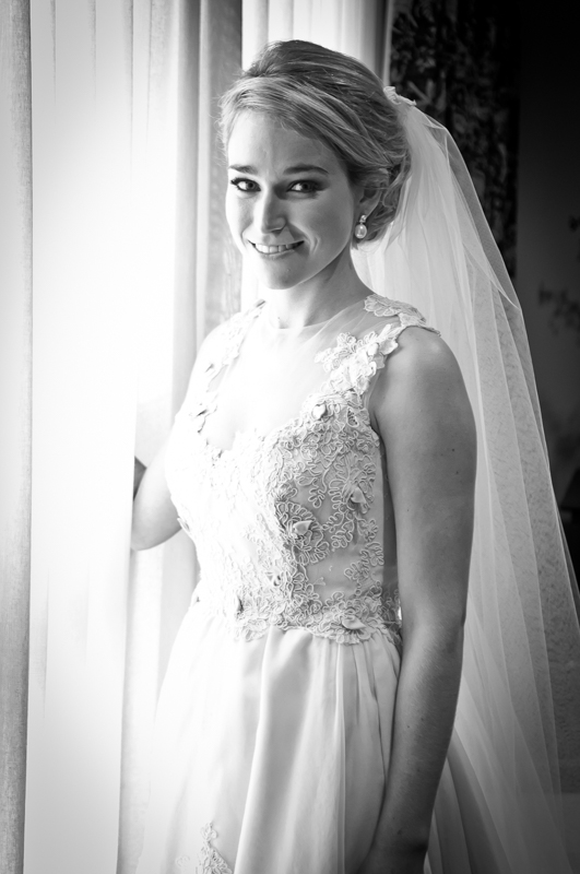 Amy in Window BW