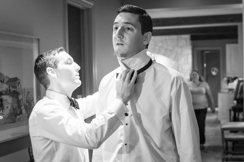 Groom Dressing Groomsman in Odessa Texas