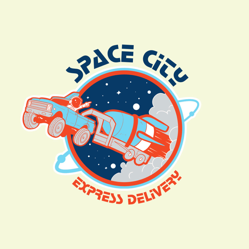 Space City Express Delivery logo design and branding by PWL Studio